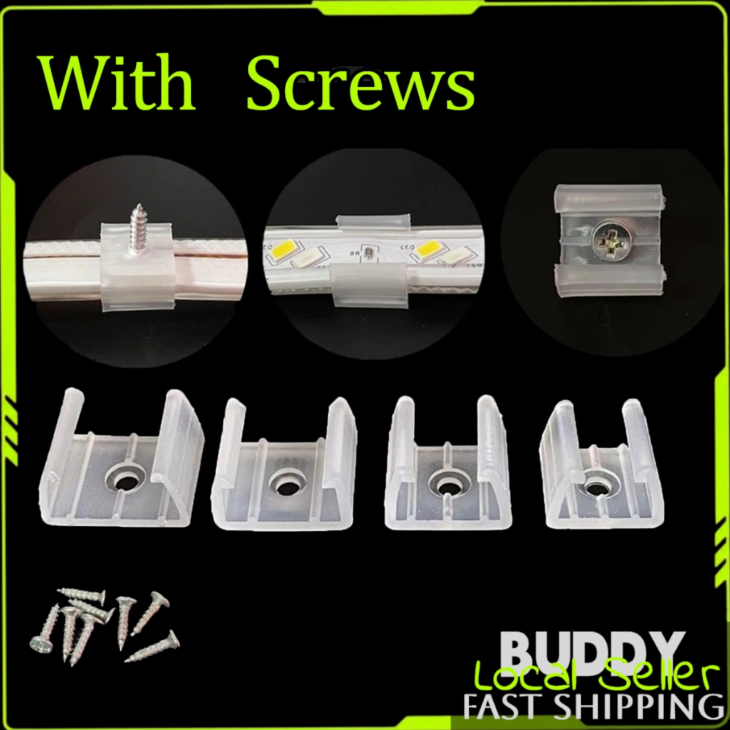 50Pcs LED Strip Mounting Clips Screws Plastic Holder Bracket 6/8/10 ...