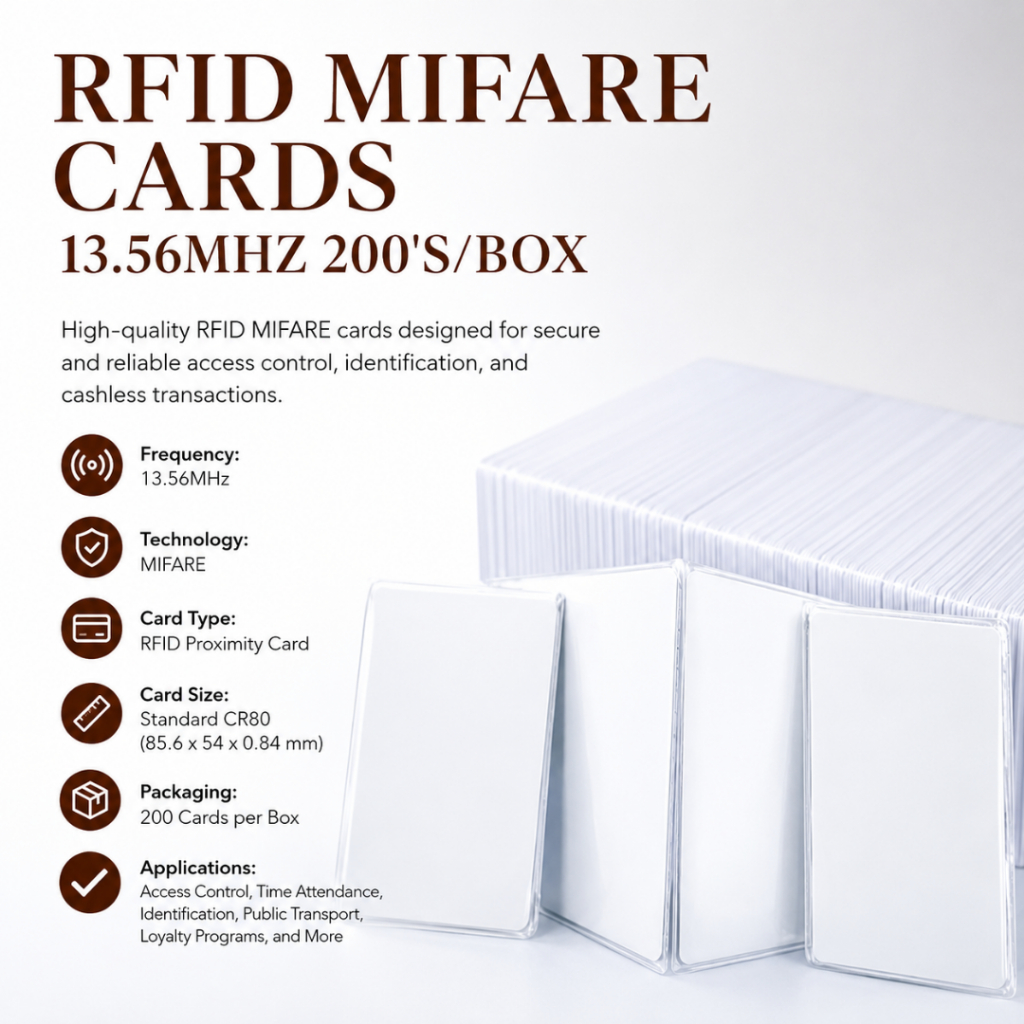 RFID Mifare Classic 1K Cards 13.56MHz (200 Pcs/Box) - Blank White ...