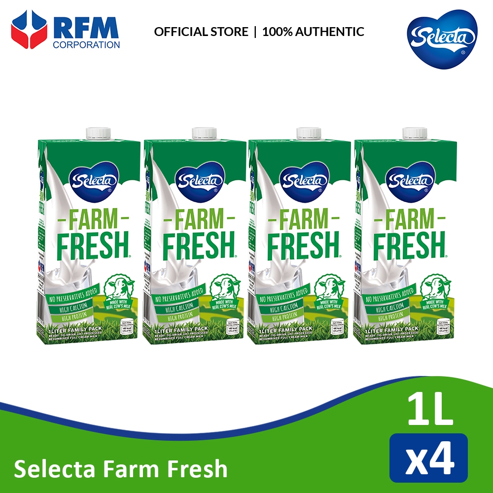 Selecta Farm Fresh Milk 1 Liter - set of 4s | Shopee Philippines