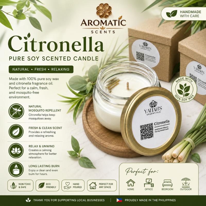 Citronella Candle Mosquito Repellent handmade Soy Wax | Shopee Philippines