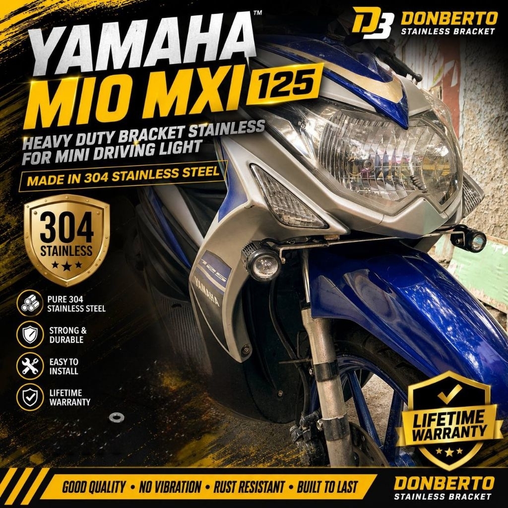 Yamaha Mio Mxi 125 Stainless bracket for mini driving light | Shopee ...