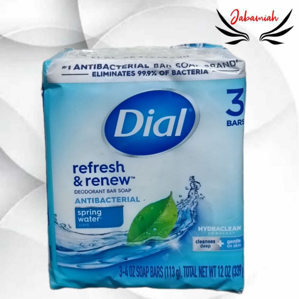 Pack of 3 bars Dial Refresh & renew Antibacterial Spring Deodorant Soap ...