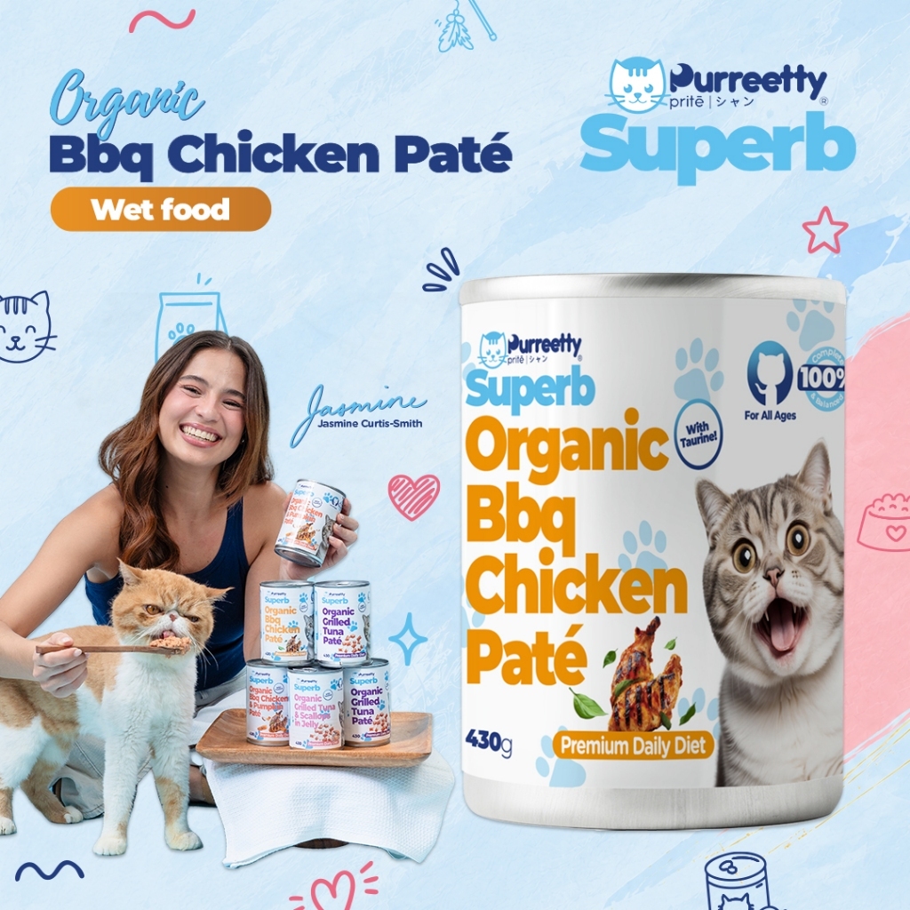 Purreetty Superb Organic Bbq Chicken Paté Canned Cat Food (430g ...