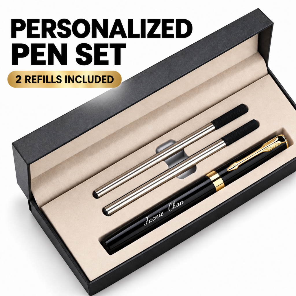 Free DIY Name LOGO Metal Pen Gift Box Teachers' Day Business Signature ...