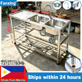 120x50 Stainless Steel Kitchen Sink with Stand Complete Set 304 with ...
