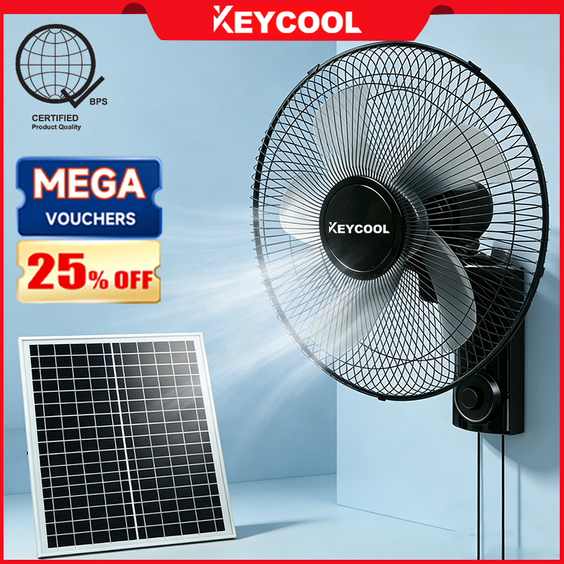 Keycool PLUS Solar Electric Fan Heavy Duty Wall Fan Solar Electric Fan ...