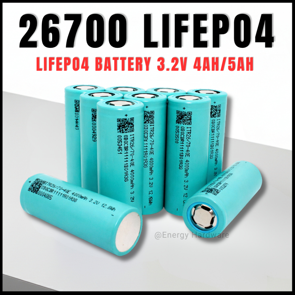 26700 LiFePO4 Battery 3.2V 5000mAh Lithium-Iron Phosphate Battery Cell ...