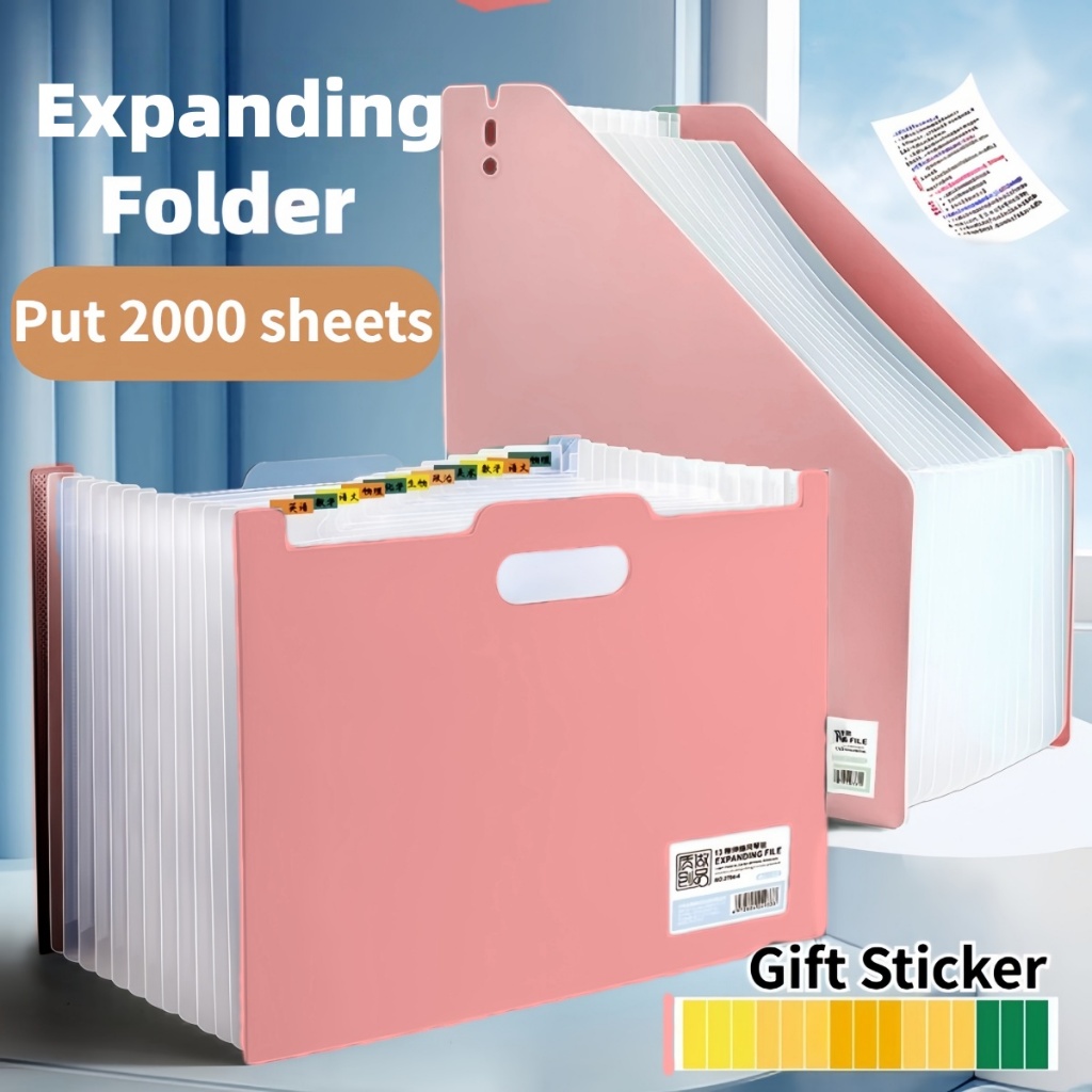 A4/Long Expanding File Folder Accordion File 13 Pockets Desktop File ...