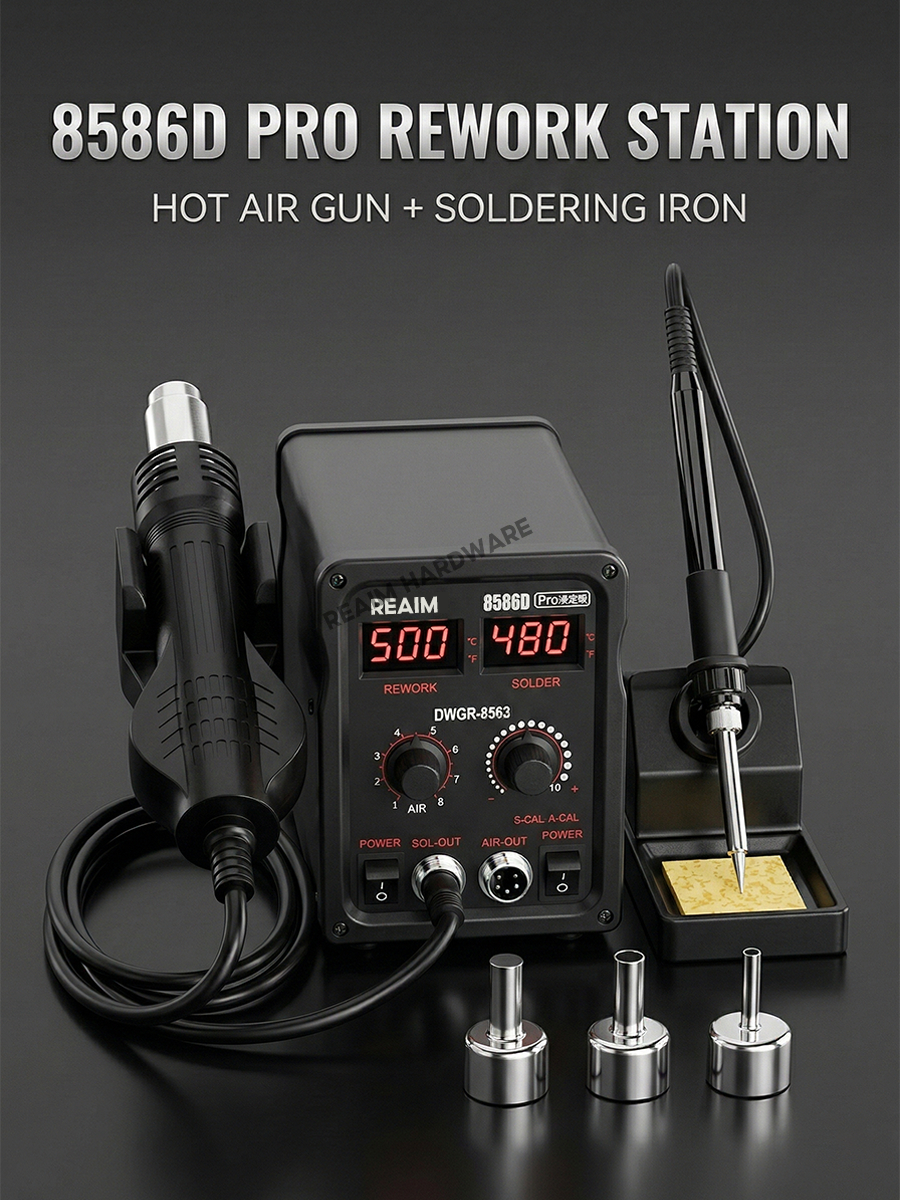 REAIM Heat Gun Hot Air Soldering Station Hot Air Rework Station 2 IN 1 ...