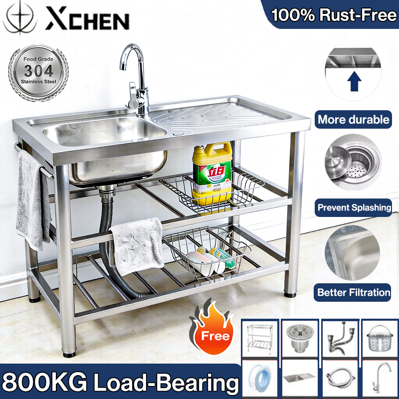 [12-hour shipping]stainless steel kitchen sink/lababo 80*45cm with ...