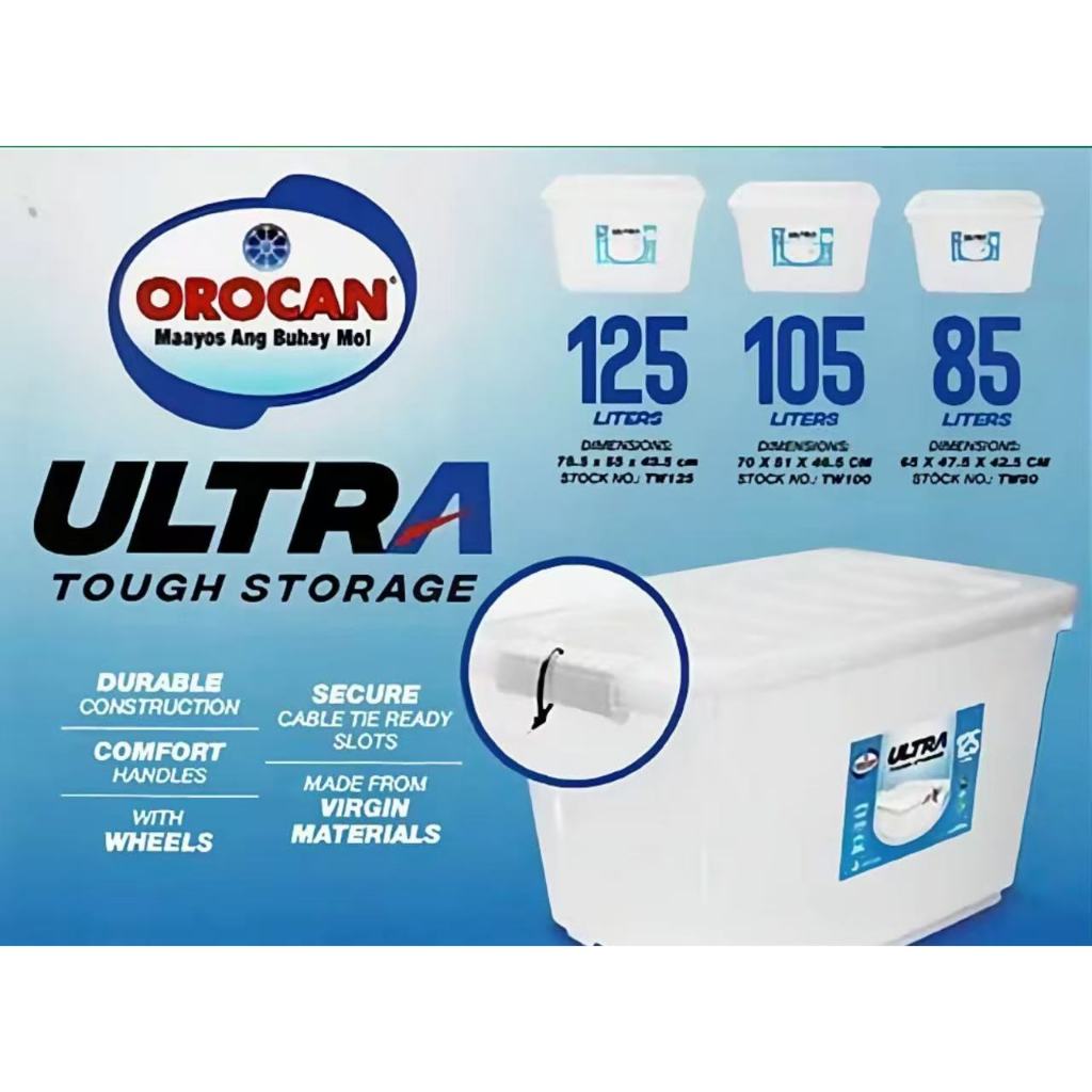Orocan Ultra Tough Storage Box30L 50L 70 85L 105L 125L White Stackable ...