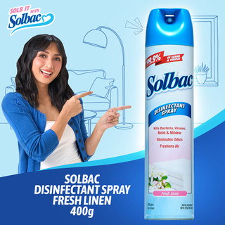 Solbac Disinfectant Spray Fresh Linen 400g | Shopee Philippines