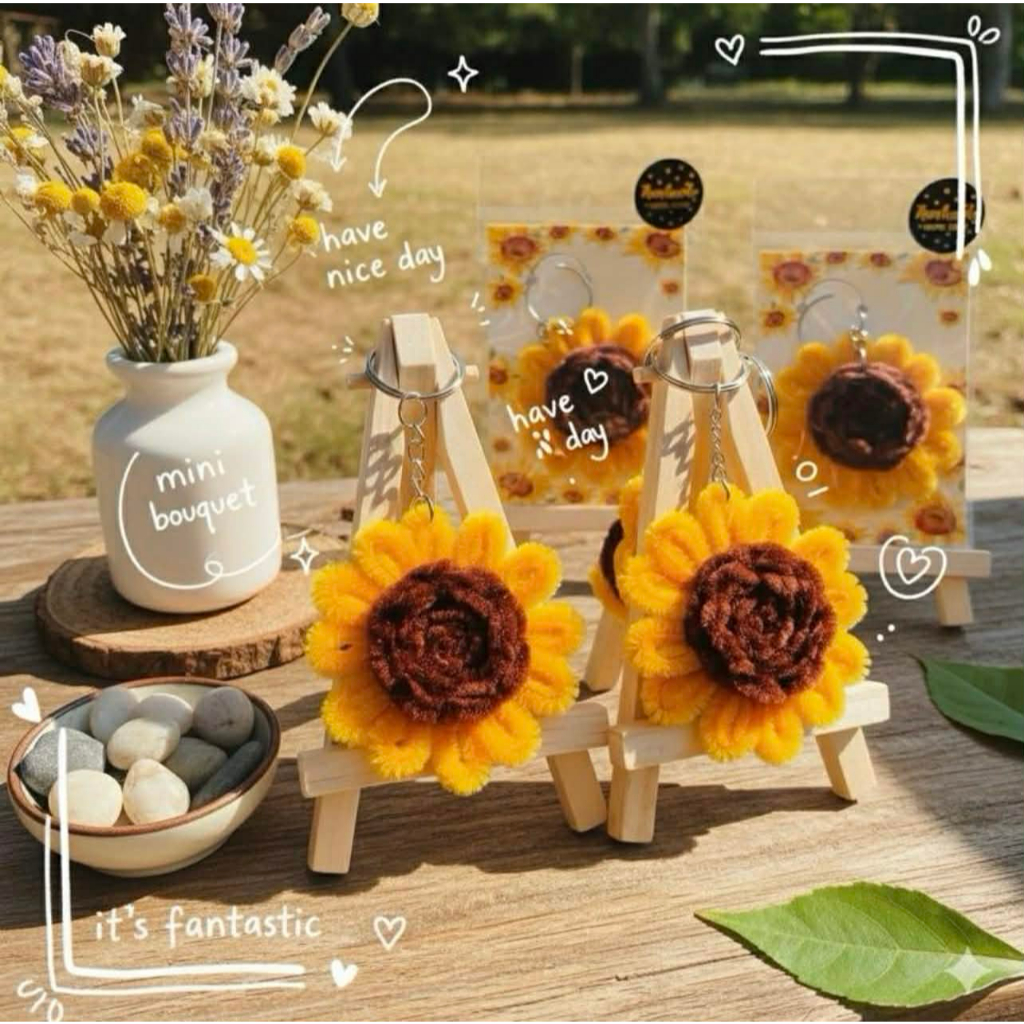SUNFLOWER FUZZY WIRE (key chain) | Shopee Philippines
