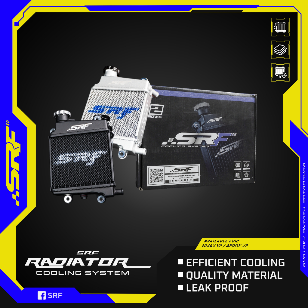 SRF 2 ROWS PERFORMANCE RADIATOR (CLICK125/NMAX V1/NMAX V2/AEROX V1 ...
