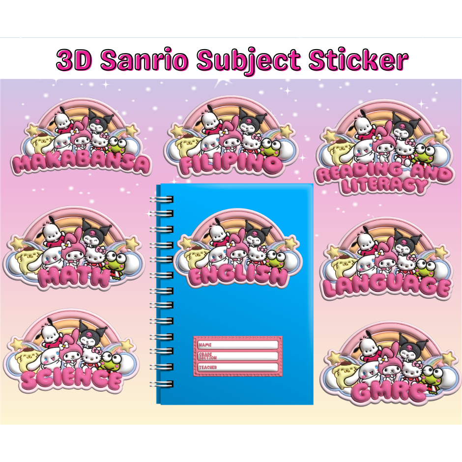 Subject Sticker for Notebooks (Sanrio Design) | Shopee Philippines