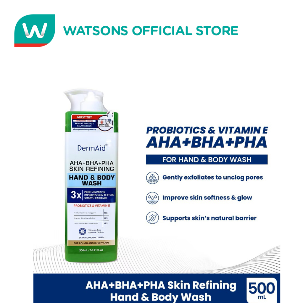 DERMAID AHA+BHA+PHA Skin Refining Hand & Body Wash 500ml | Shopee ...