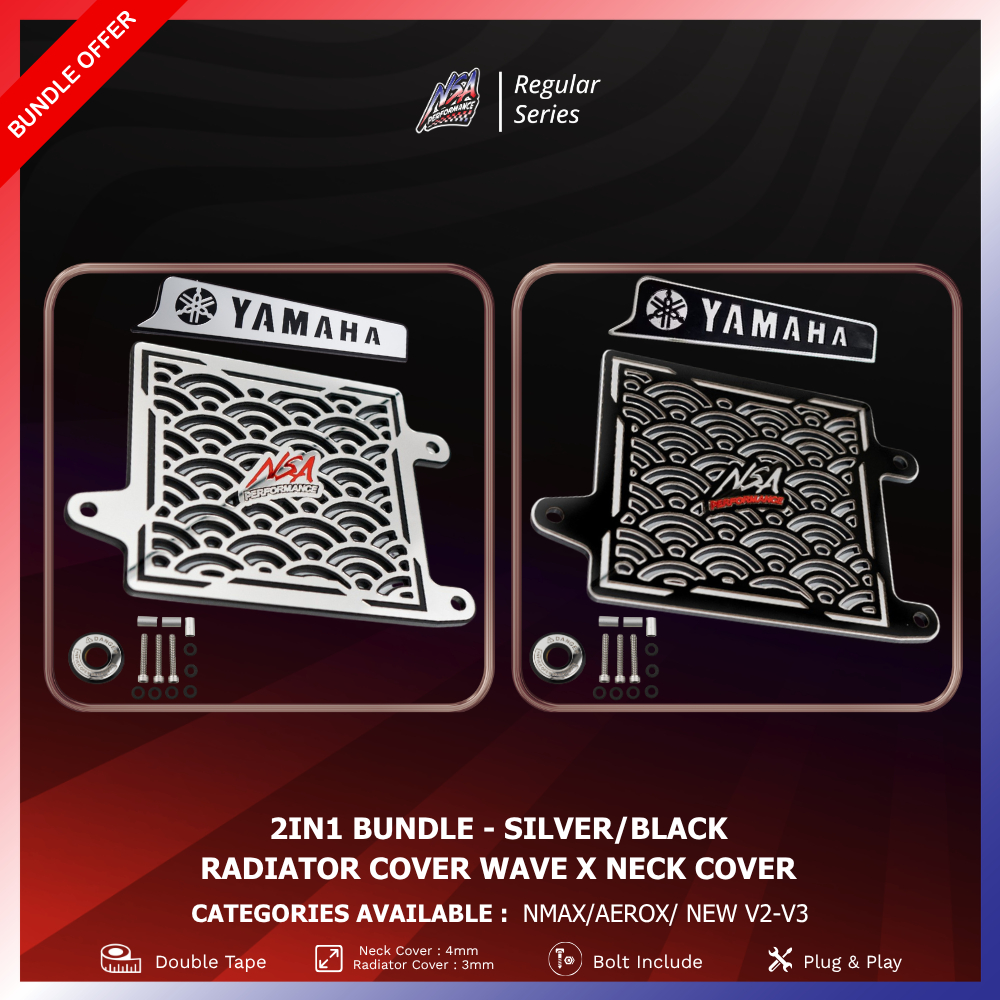 NSA - BUNDLING RADIATOR COVER WAVE + NECK COVER YAMAHA - NMAX/AEROX NEW ...