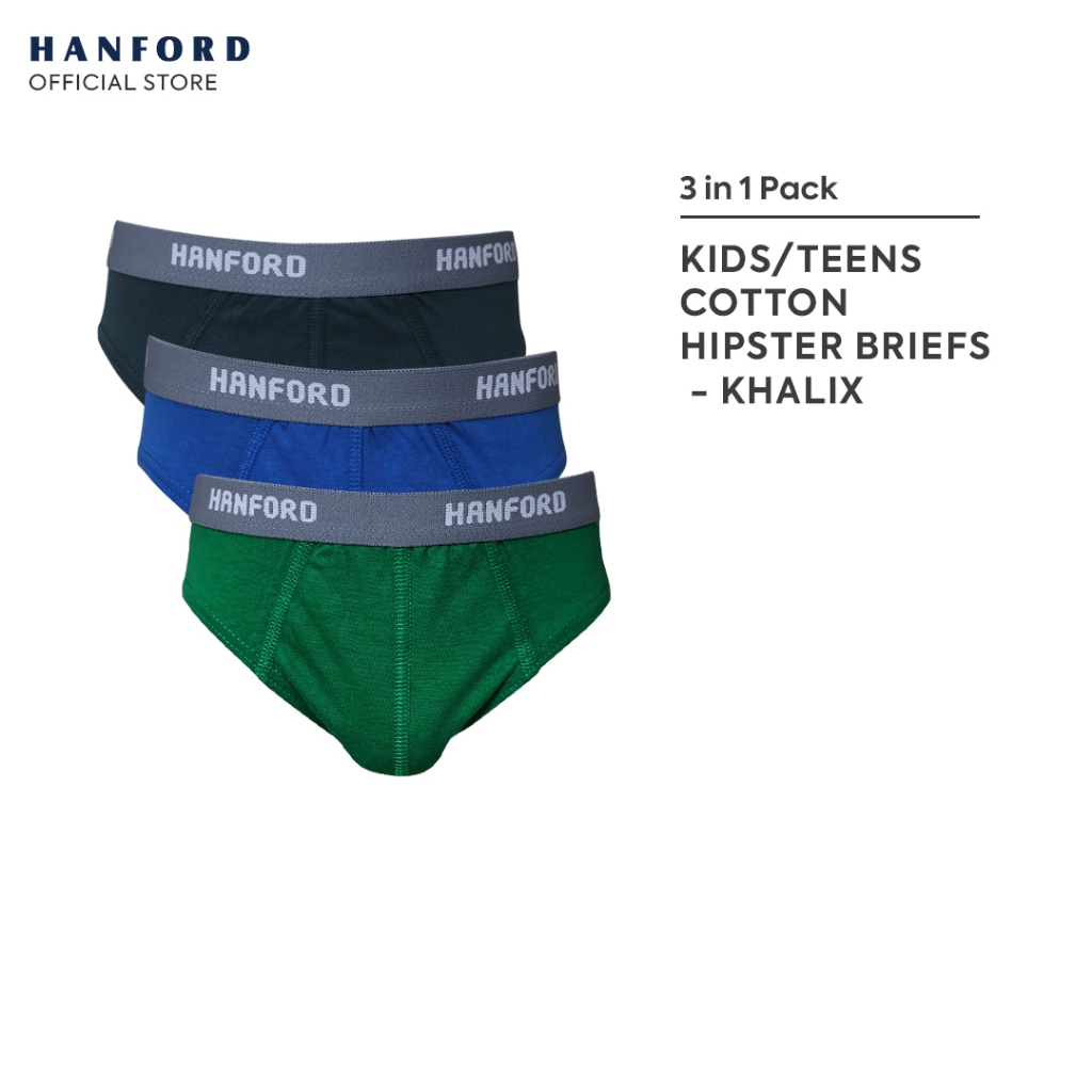 Hanford Kids/Teens Cotton Hipster Briefs Khalix - Assorted (3in1 Pack ...