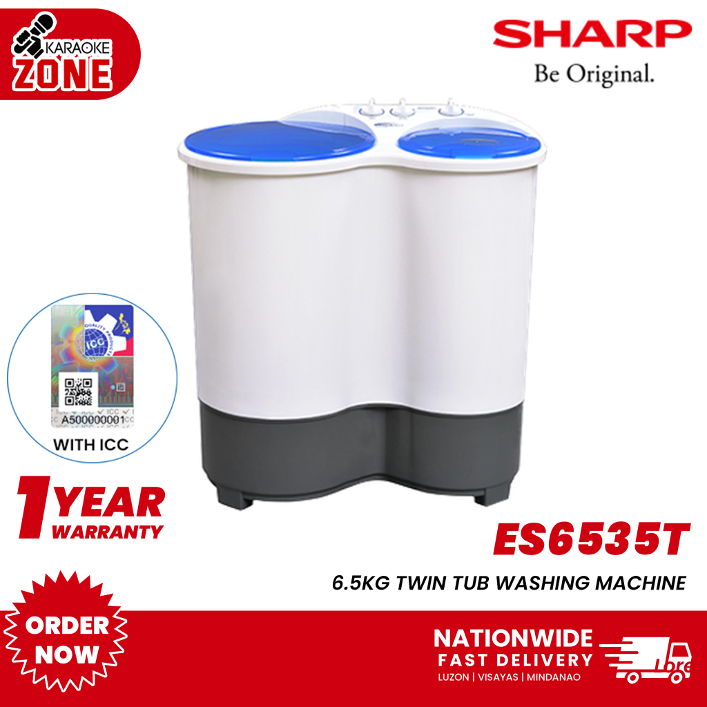 Sharp ES 6535T 6.5 kg Twin Tub / Sharp Washing Machine / Sharp 6.5kg ...