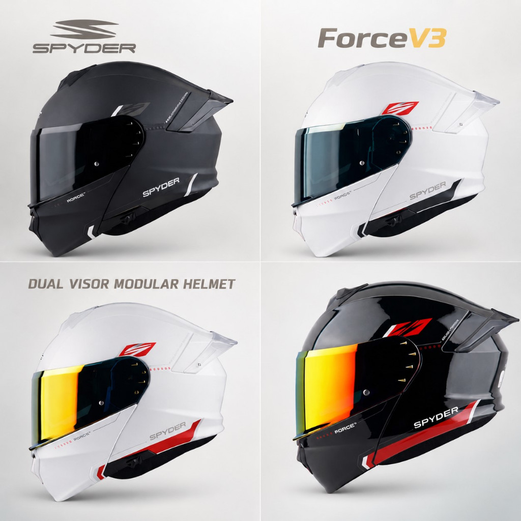 SPYDER FORCE + Modular Helmet Dual Visor Helmet | Shopee Philippines