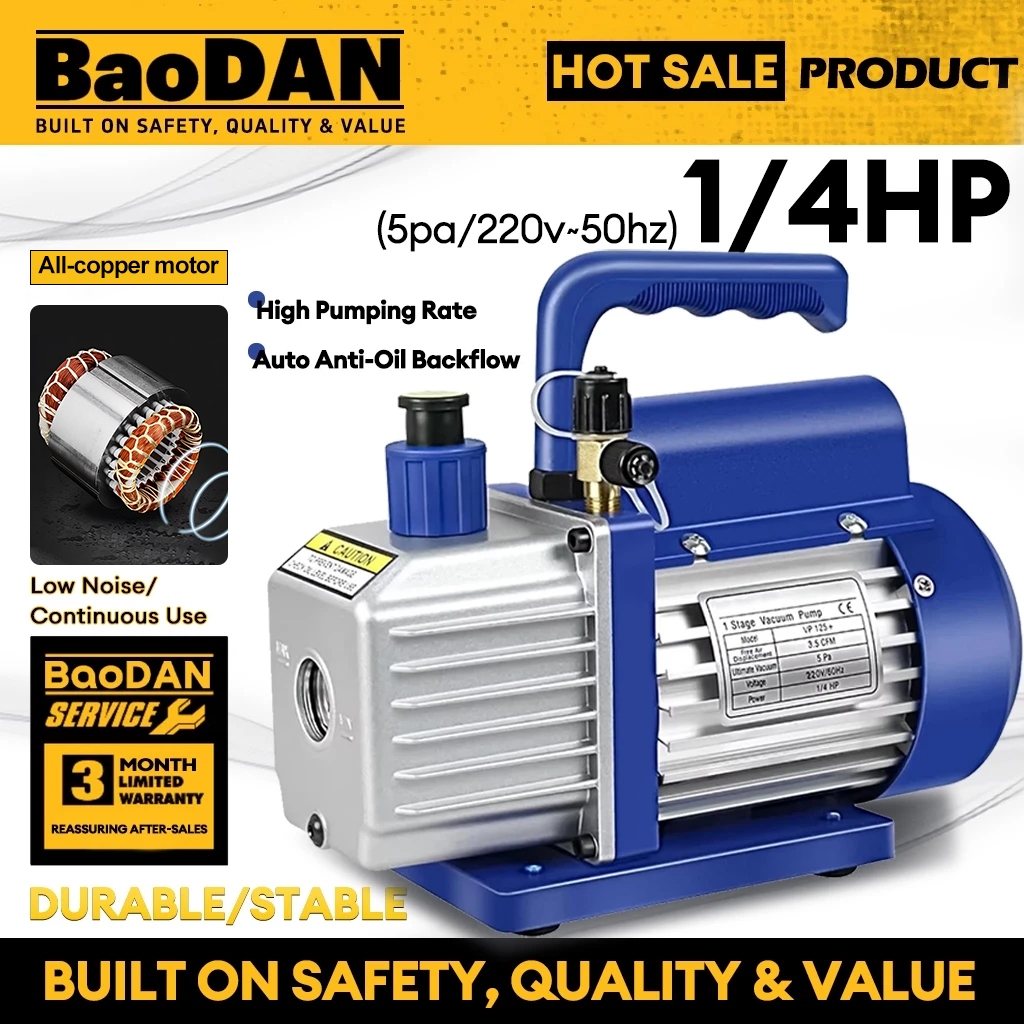 Rotary Mini Vane Vacuum Pump 3.5CFM/5PA 60HZ Vacuum Pump Portable HVAC ...