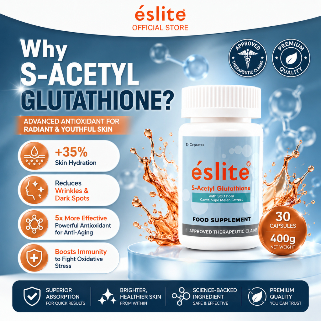 OFFICIAL] Eslite S-Acetyl Glutathione (Anti Aging and Skin Whitening Gluta  Capsule) 30 Capsules