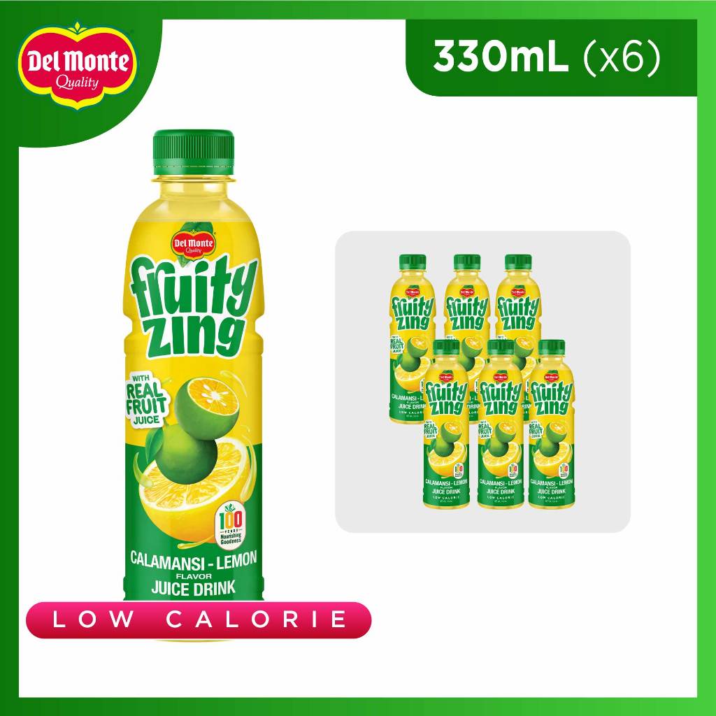 DEL MONTE Fruity Zing Calamansi-Lemon Flavor Juice Drink 330ml x 6 ...