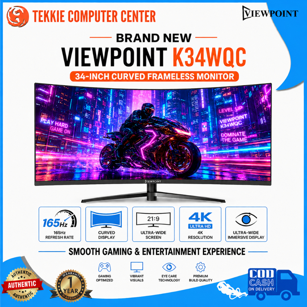 BRANDNEW VIEWPOINT K34WQC 34 INCHES 180HZ CURVED FRAMELESS MONITOR 4K ...