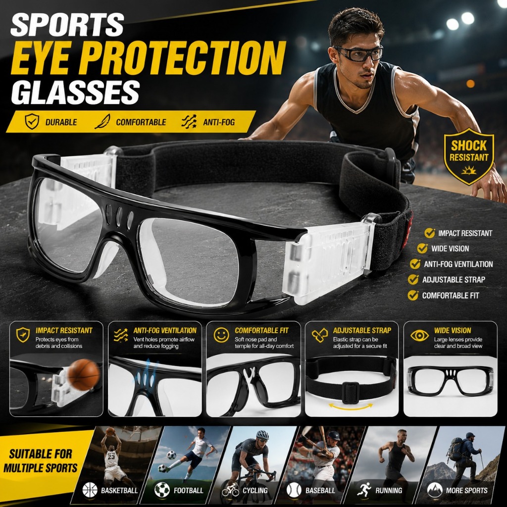 Outdoor Sports Glasses Prescription Lenses Basketball Safety Spectacles ...