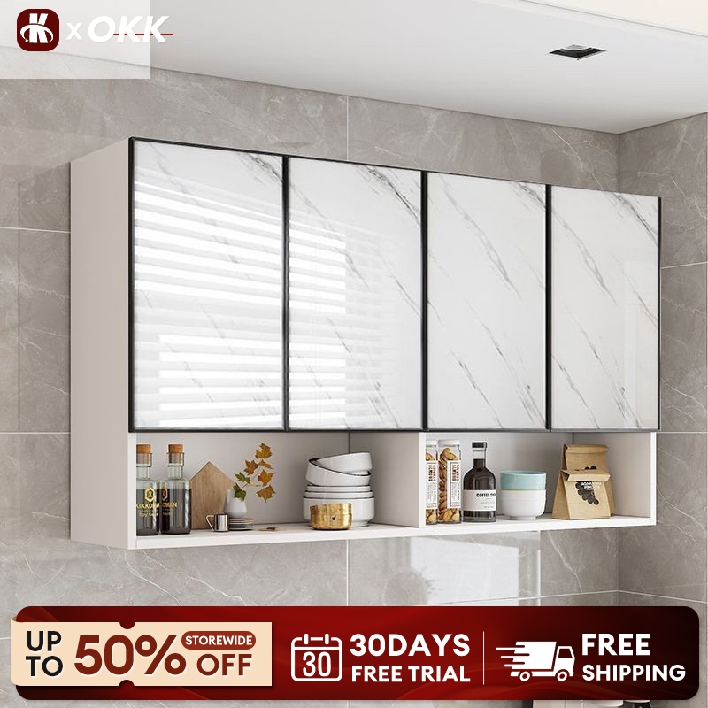 Aluminum Kitchen Cabinet Glass Pantry Anti-Termite Wall-mounted Cabinet ...