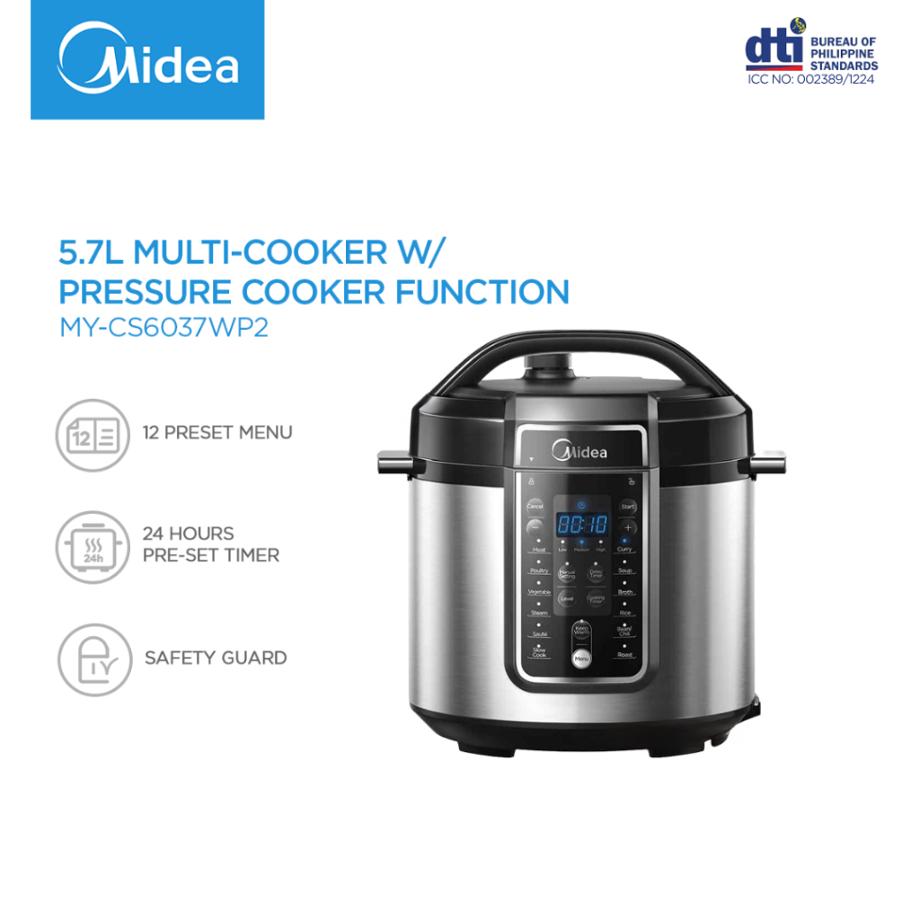 Midea 12-in-1 InnerChef 5.7L Multi-Cooker with Pressure Cooker Function ...