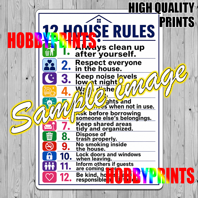 Laminated Signages | House Rules | Signage | Sign Boards | Shopee ...