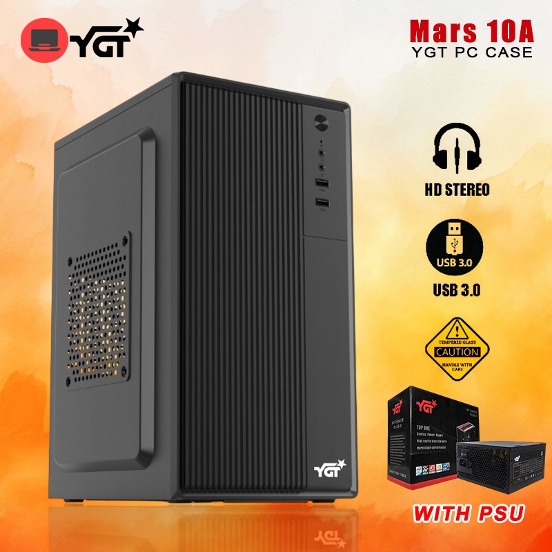 YGT Mars 10A PC Case With PSU Generic Computer Case Black Gaming ...