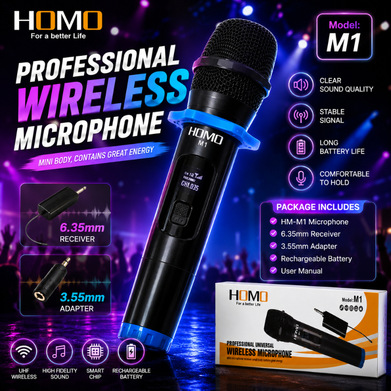 HOMO Wireless Microphone Professional Karaoke For Videoke Universal ...