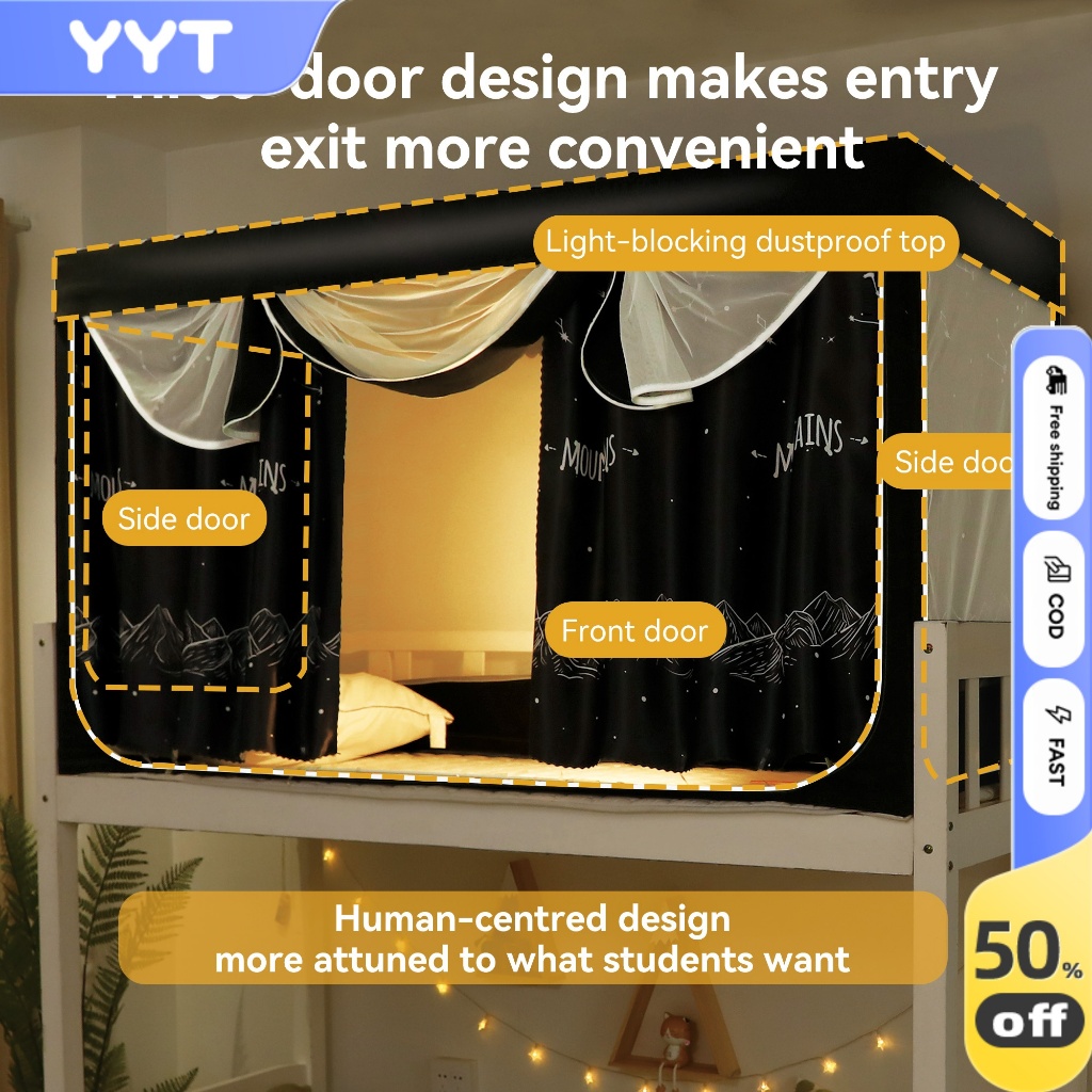 YYT Student/Single-Dormitory Mosquito Net Blackout Privacy Protection ...