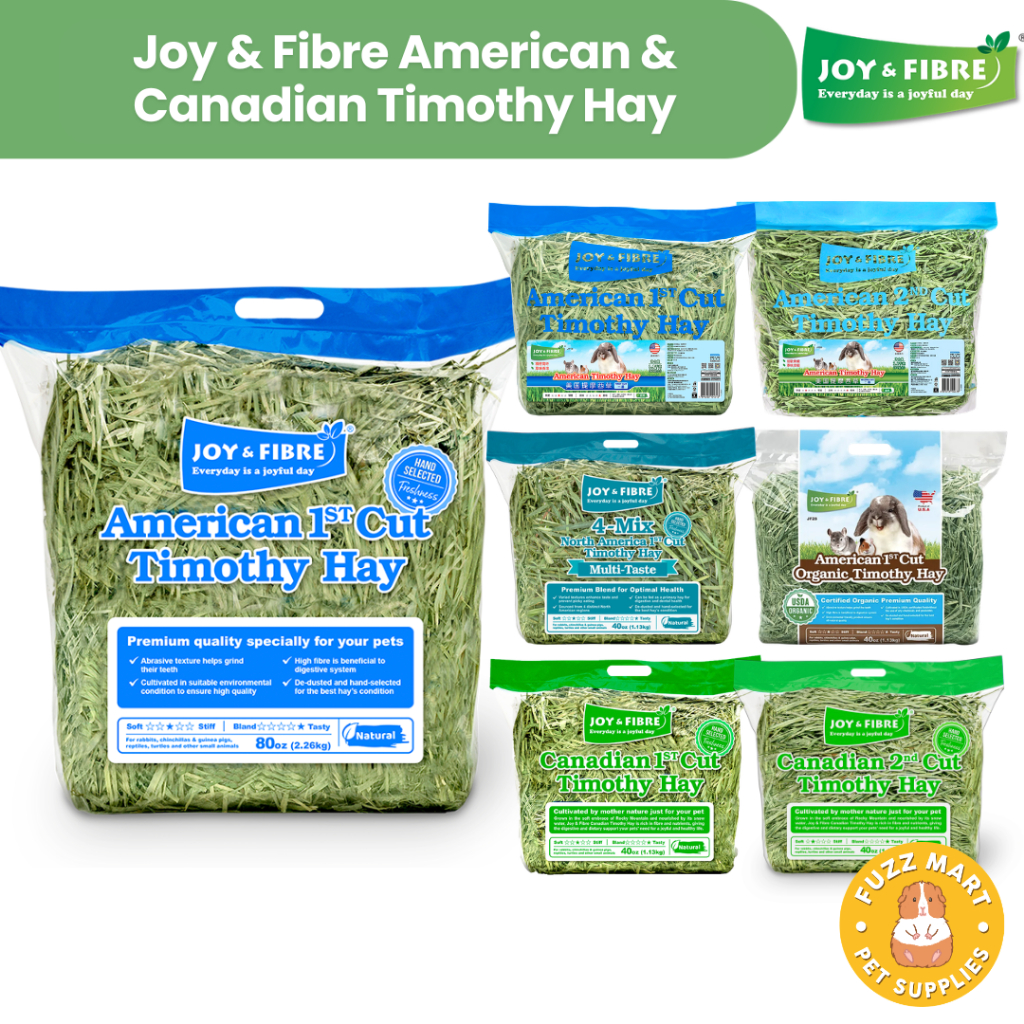 Joy & Fibre American & Canadian 1st Cut / 2nd Cut Timothy Hay (1.1kg/2 ...
