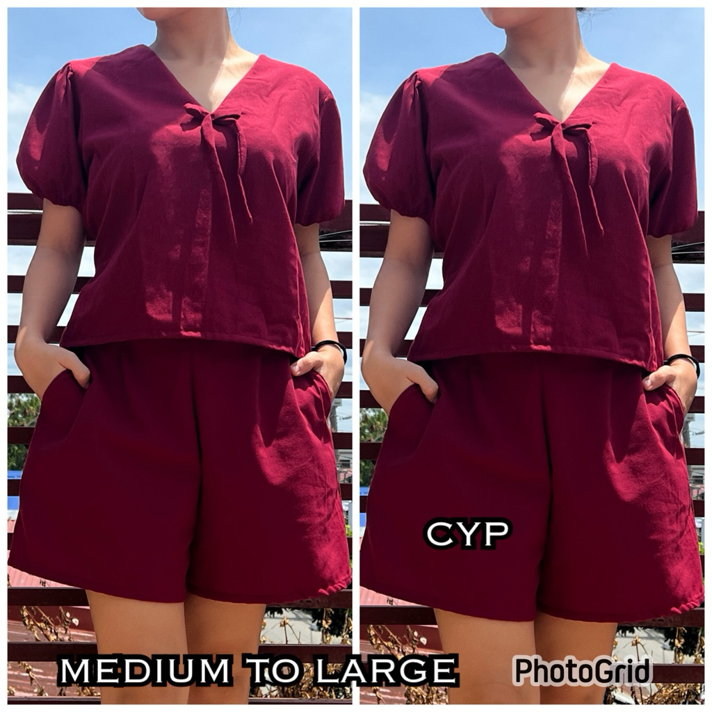 COTTON LINEN TERNO / COORDINATES MEDIUM TO LARGE | Shopee Philippines