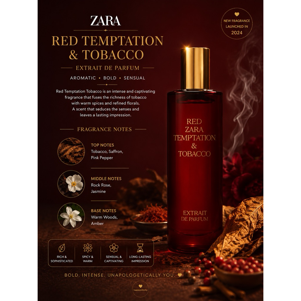 zara temptation tobacco red and perfume review! #zaraperfume #zararedtemptationtobacco #zararedtemptation #perfumereview reinforcing the warm and enveloping trail RED ZARA TEMPTATION TOBACCO EXTRAIT
