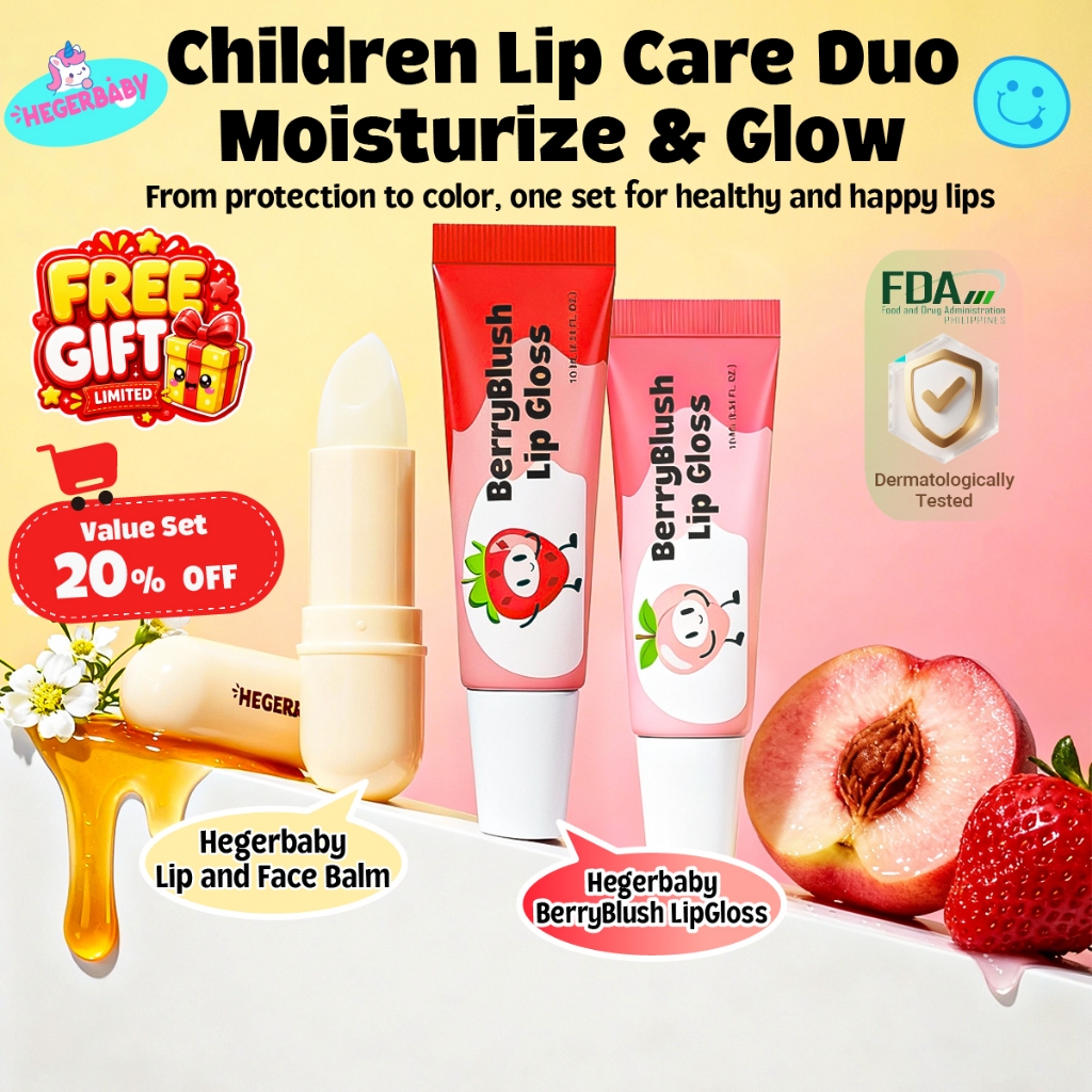 Hegerbaby Lip Face Balm & Lip Gloss Moisturizing Nourishing Non Sticky ...