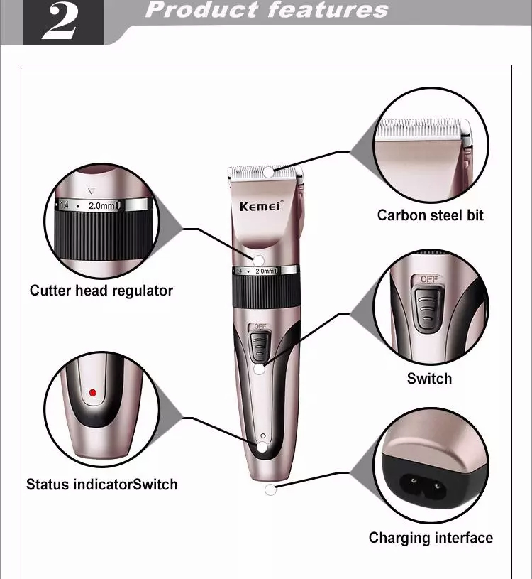 Kemei USB rechargeable pet razor professional electric hair remover ...
