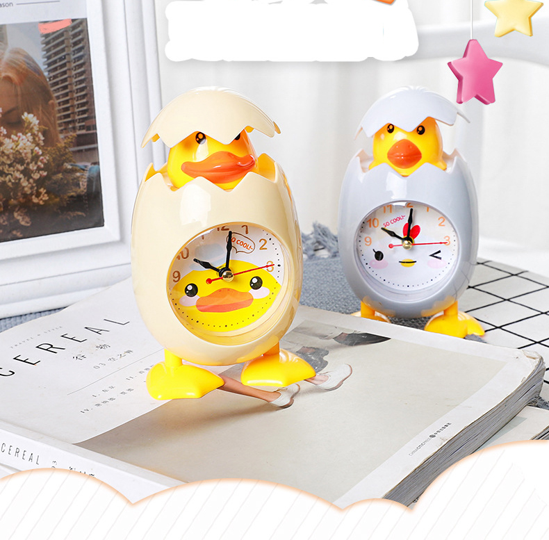 Cartoon lovely clock chicken duck eggshell shape student children's ...