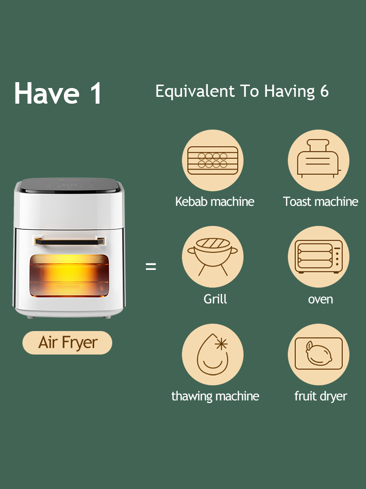 ICON Air Fryer Oven 15L 8L 4L Air Fyer Touch Digital Display Oil Free ...