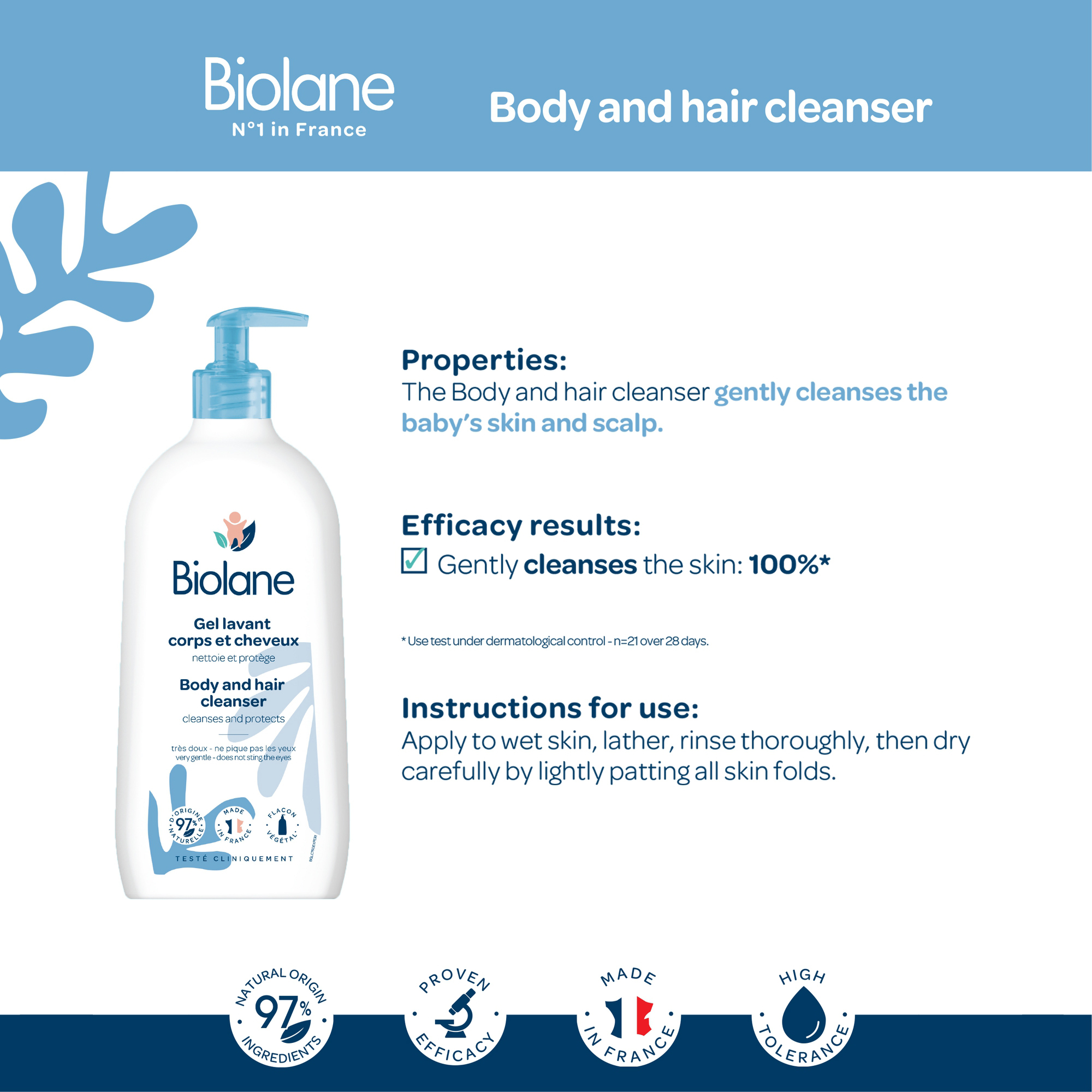 BIOLANE - 2 in 1 Body & Hair Cleanser - 750ml – L'AZURGourmet