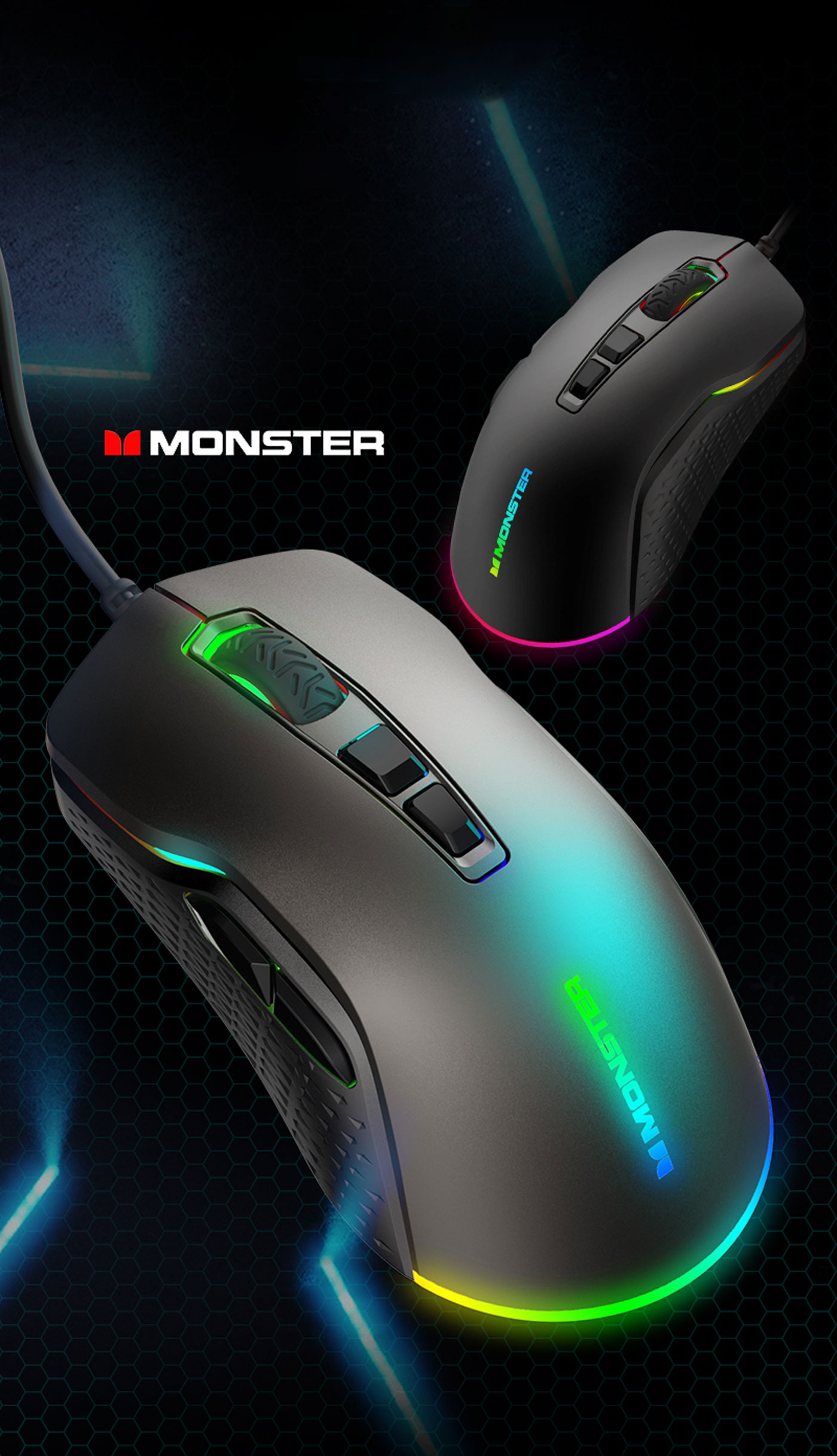 Monster Airmars KMH5 RGB Gaming Mouse Black (SEAKMH5BLK) | Shopee ...