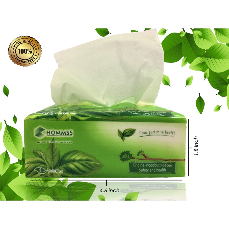 HomeCare HOMMSS Facial Tissue 4 Ply 360 sheets 1PACK/8PCS | Shopee ...