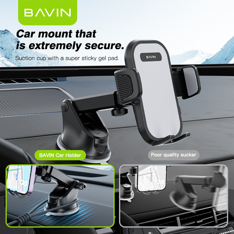 BAVIN PS25 Universal Car Phone Holder 360° Strong & EcoFriendly ABS Premium Quality Car Mount