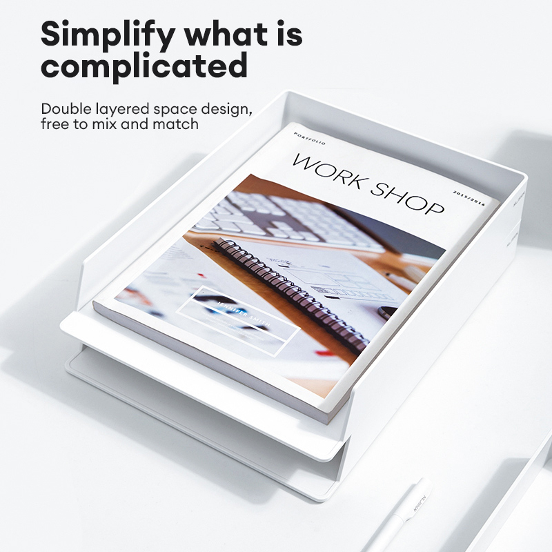 Nusign by Deli File Tray 2 Layers Organizer Magazine Paper Notebook ...
