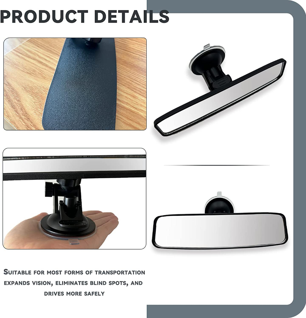 Universal Adjustable Wide Suction Rear View Mirror for Car Thickened ...