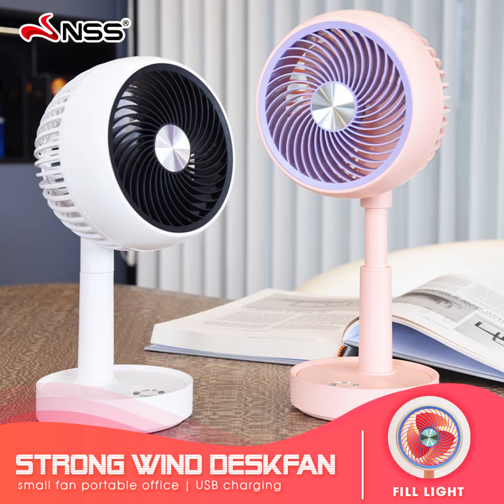 NSS Electric Desk Fan Mini Fan Rechargeable USB Portable Desktop Fan 3 ...