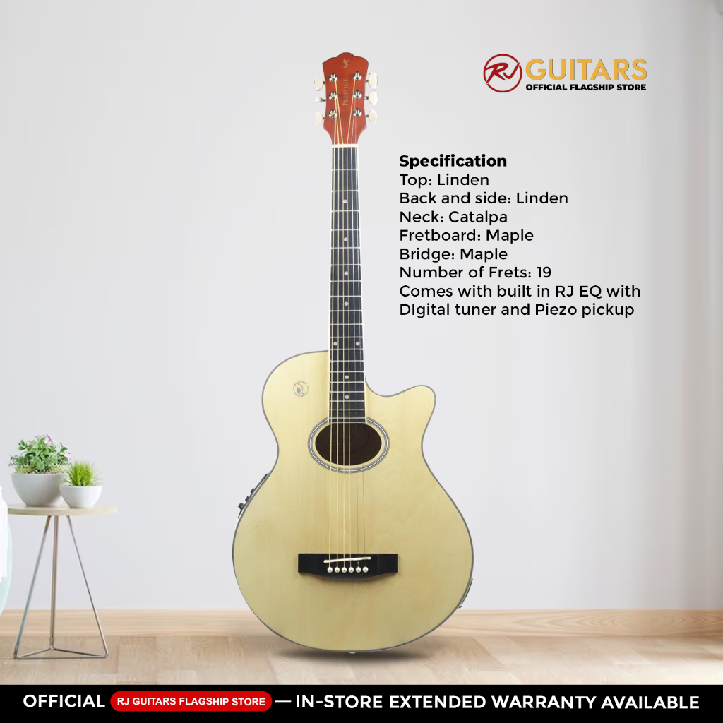 RJ Guitars RJ Deluxe Acoustics Prestige folk Guitar Shopee Philippines